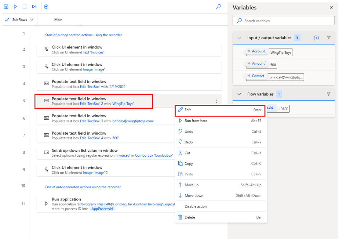 Screenshot of step five with the ellipsis button selected and the Edit option highlighted.