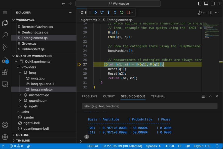 Screenshot of the QDK extension in VS Code.