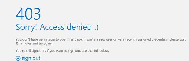 403 Access denied error message 