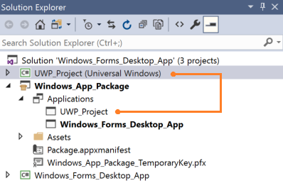 Solution with UWP project
