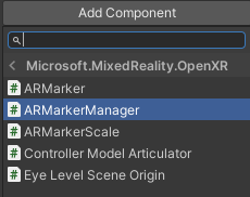 Adding the ARMarkerManager Component