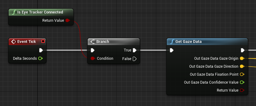 Blueprint of the Is Eye Tracking Connected function