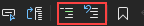 Screenshot of the Comment button and the Uncomment button in the IDE toolbar Screenshot of the Comment button and the Uncomment button in the IDE toolbar.