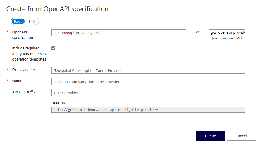 Add GCZ API to APIM