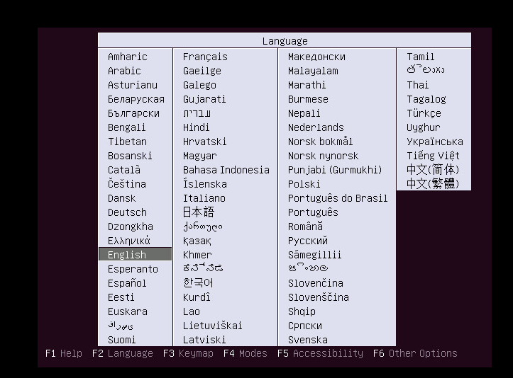 Select a language.