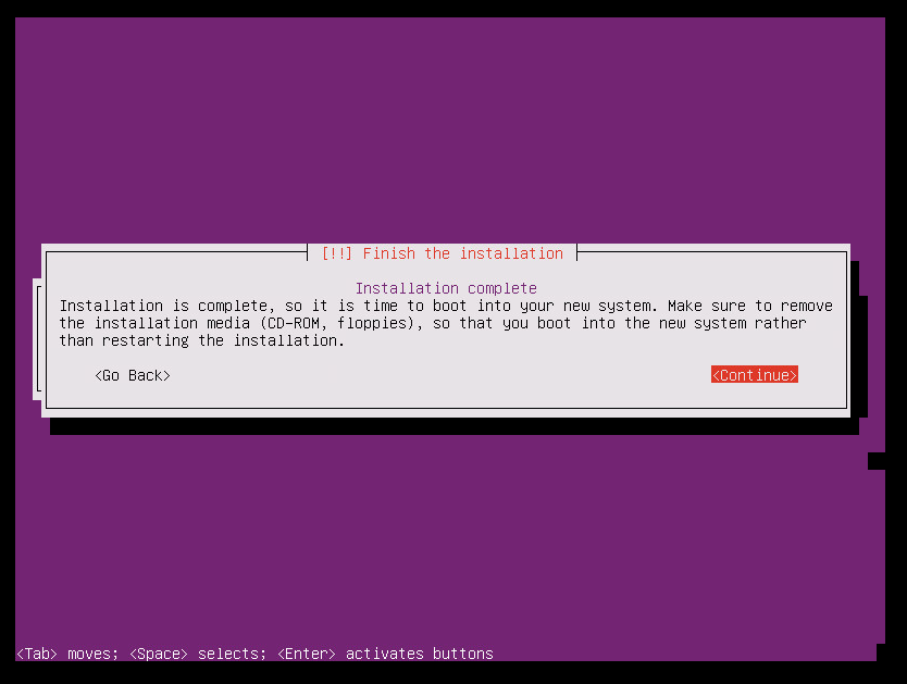 Finish the installation.