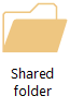 Icon representing a shared folder.