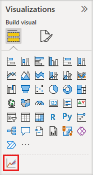 Screenshot showing the new imported custom visualization in the Power BI Desktop Visualizations pane.