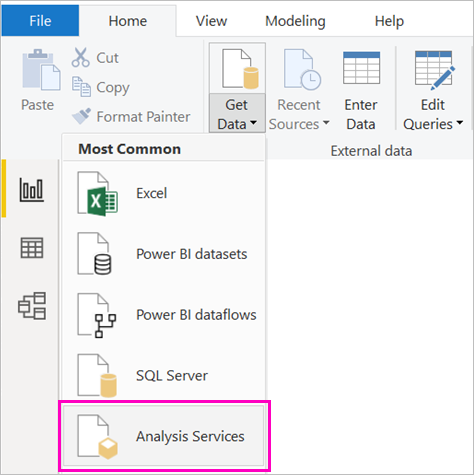 Screenshot of selecting a data source.