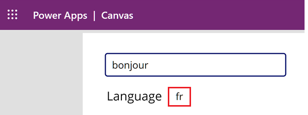 Example of French language detection.