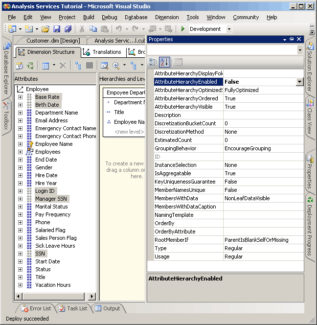 AttributeHierarchyEnabled property set to False AttributeHierarchyEnabled property set to False