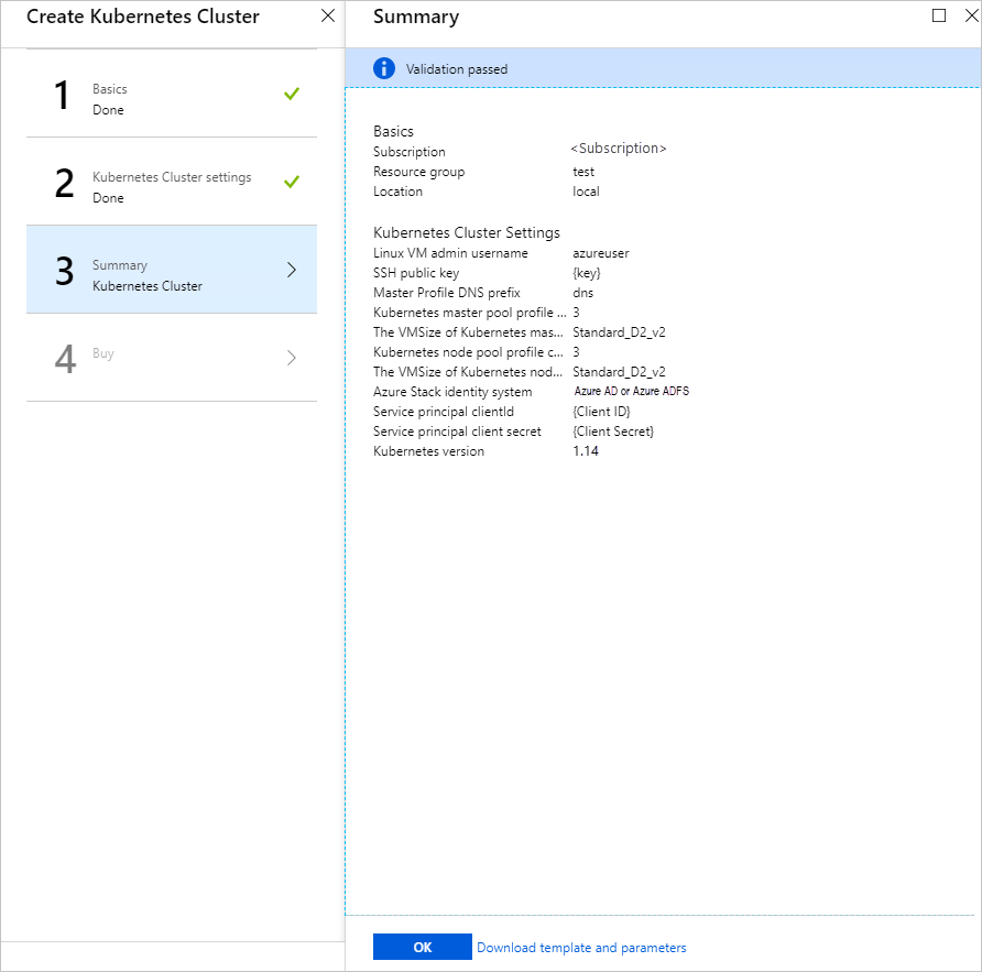 Screenshot that shows the Deploy Solution Template.