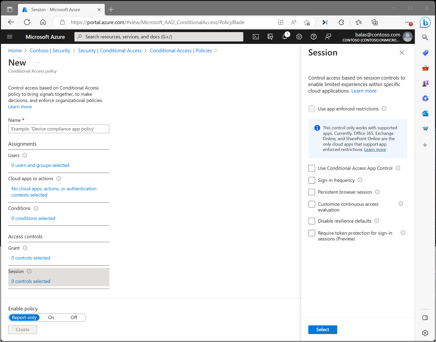 Conditional Access policy with a grant control requiring multifactor authentication