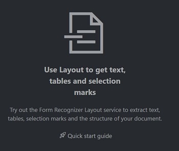Screenshot that shows connection settings for the Document Intelligence layout process.