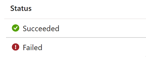 Screenshot of Succeeded or Failed status.