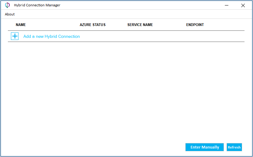 Screenshot of Hybrid Connection Manager.