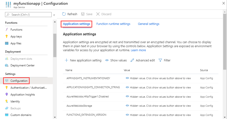 Function app overview in the Azure portal