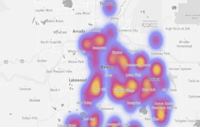 Heat map layer on map