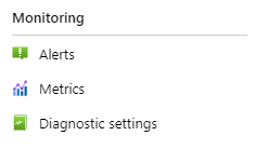 Pane navigation to diagnostic settings.