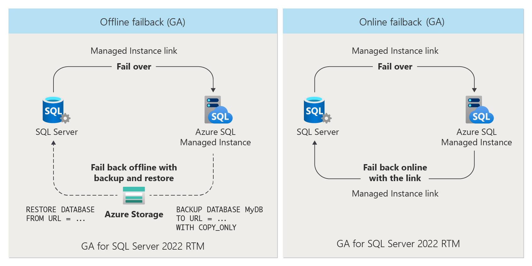 Diagram showing the disaster recovery scenario.