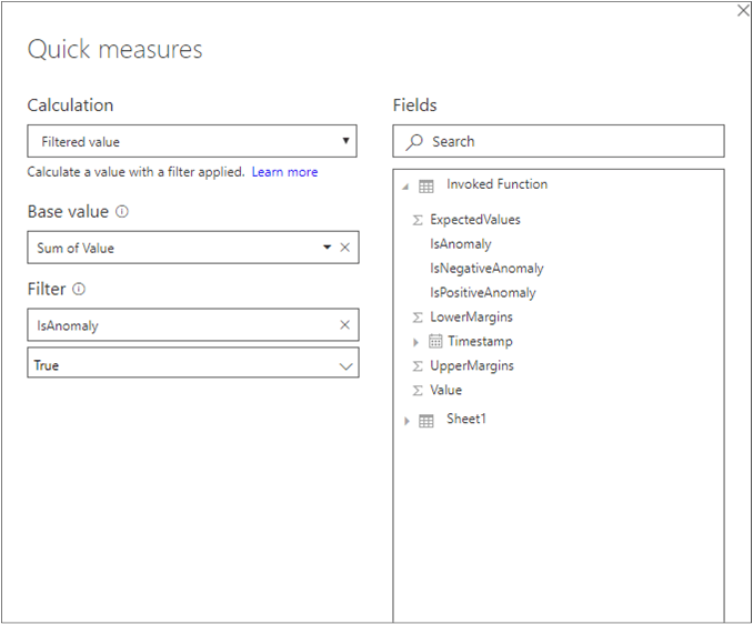 A second image of the new quick measure screen