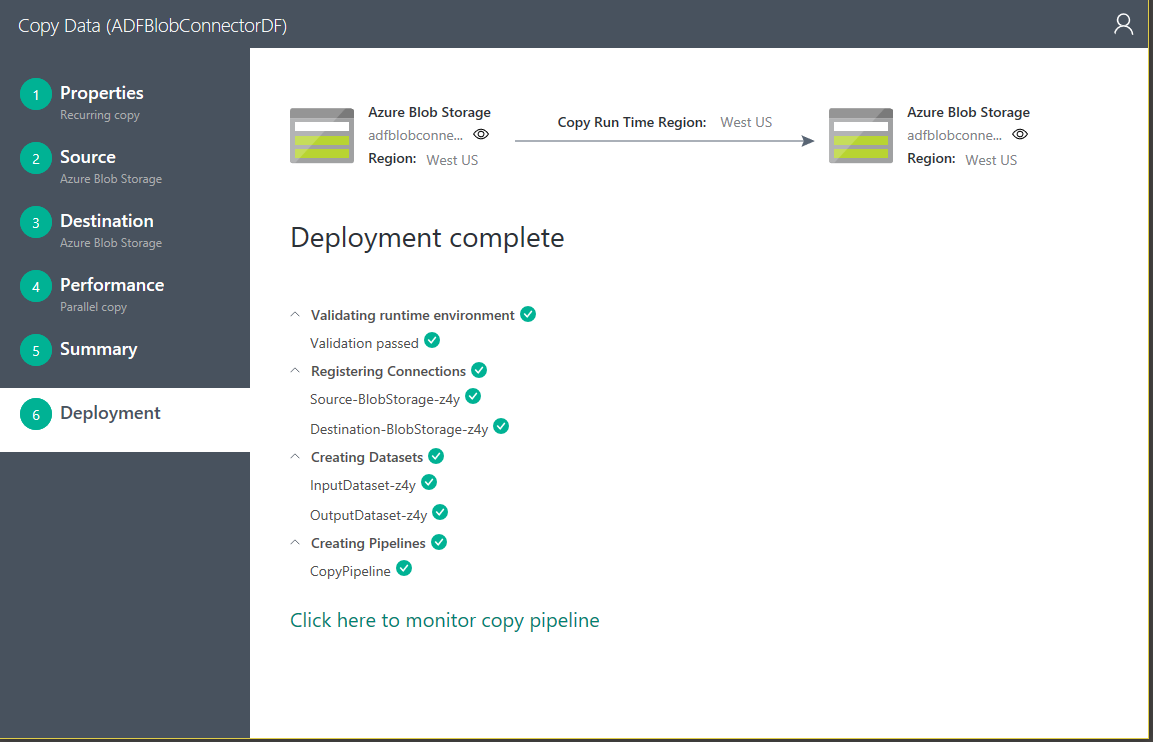 Copy Tool - Deployment page