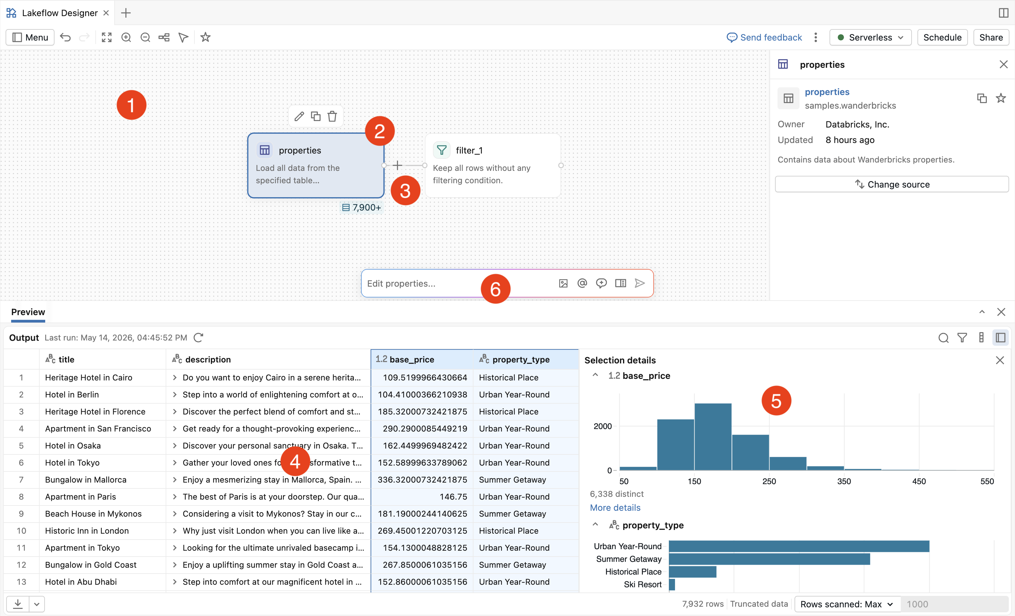 LFD showing the features of a visual data prep.