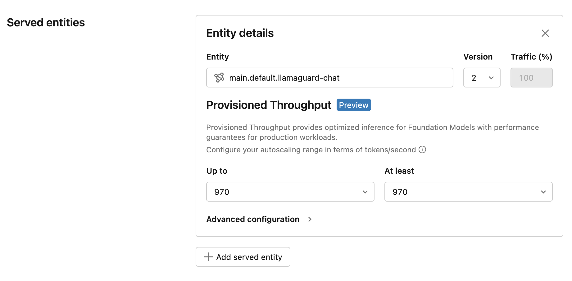 Provisioned throughput LLM serving