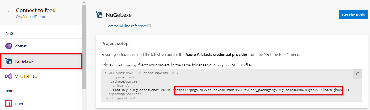 Screenshot showing how to find the feed source URL.