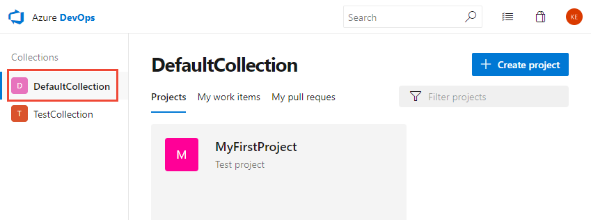 Screenshot of projects list.