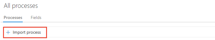 Screenshot of Import Process link.
