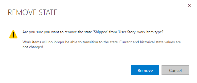 Remove state warning dialog box