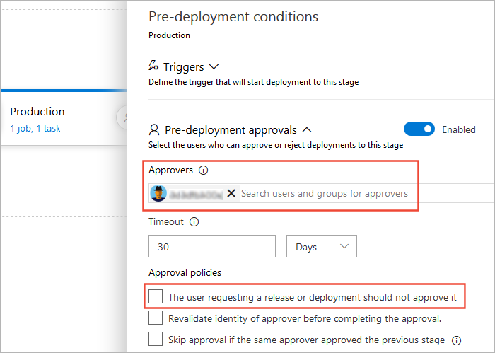 Adding pre-deployment approvers