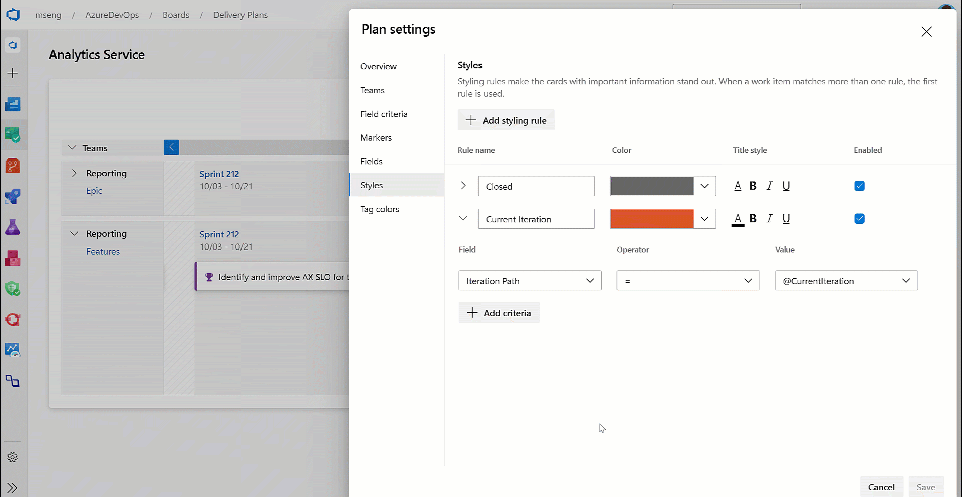 gif to demo CurrentIteration macro in Delivery Plans Gif to demo CurrentIteration macro in Delivery Plans.