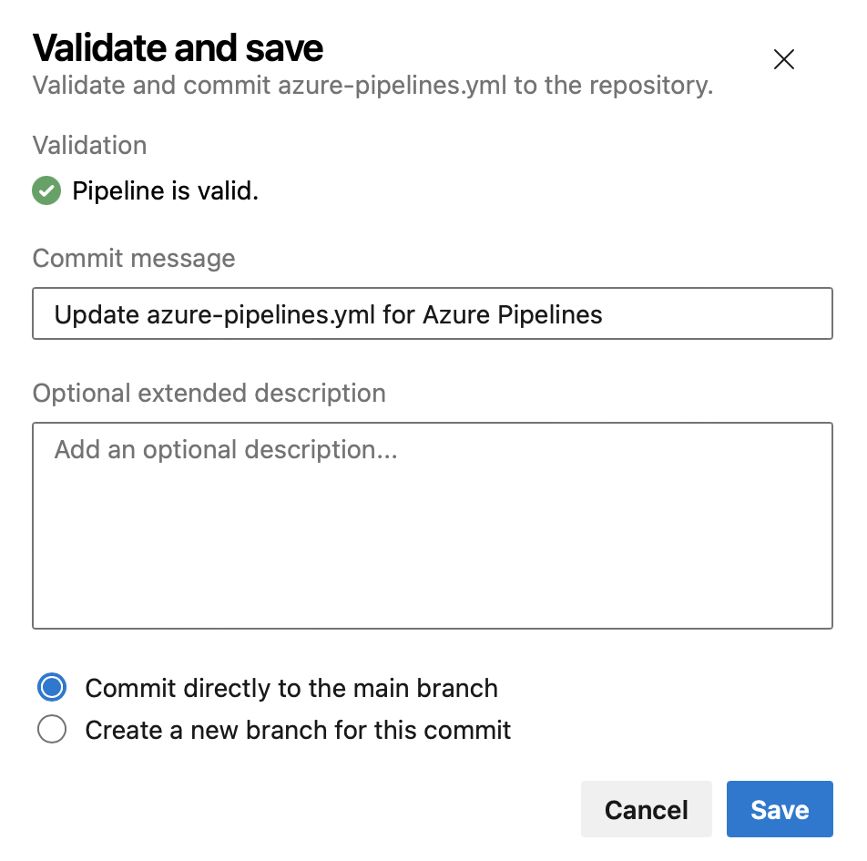 Screenshot of validate and save Screenshot of validate and save.