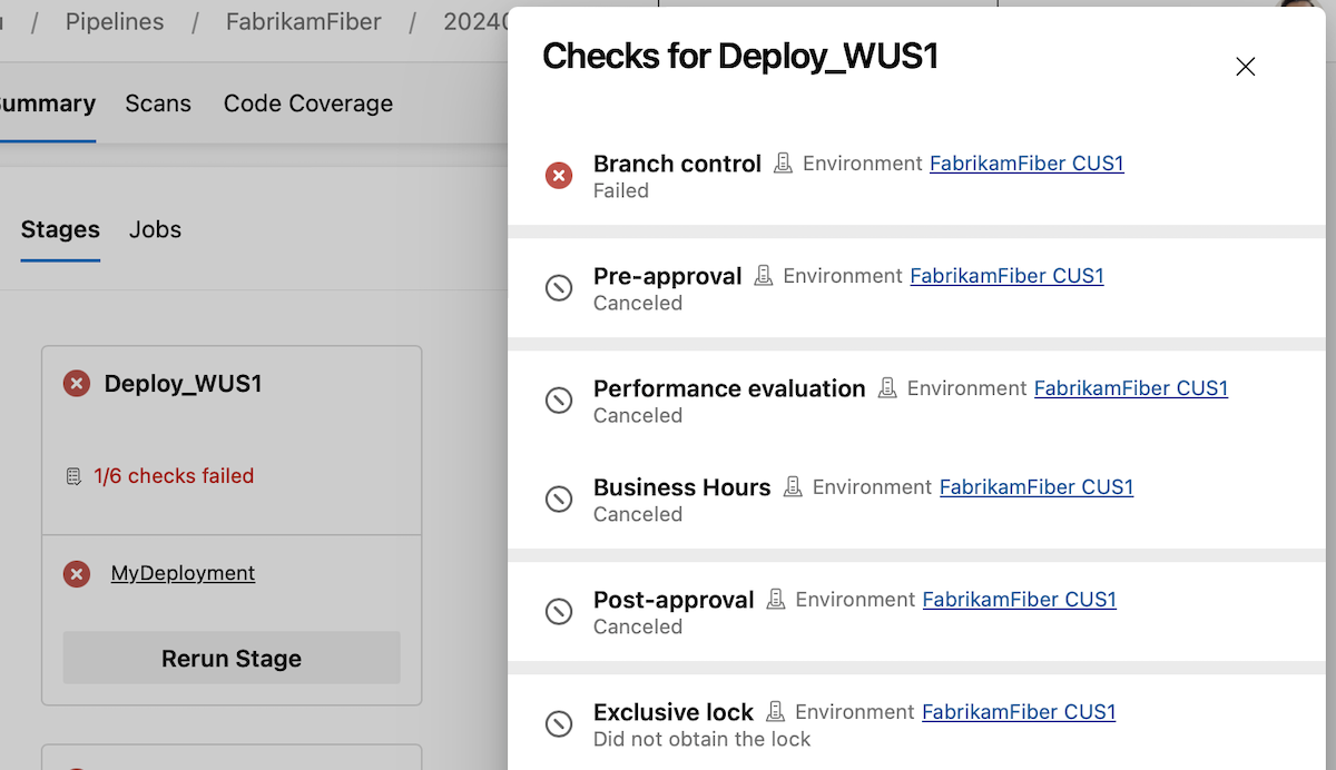 Screenshot of checks for deploy fail Screenshot of checks for deploy fail.