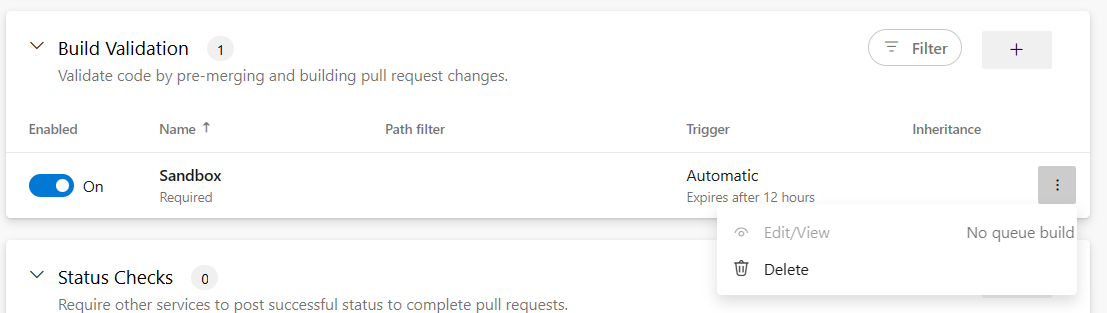 Screenshot of build validation Screenshot of build validation.