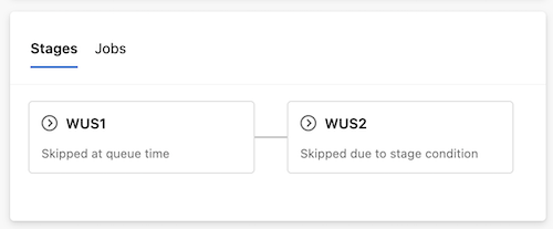 Screenshot to show why the stage was skipped. Screenshot to show why the stage was skipped.