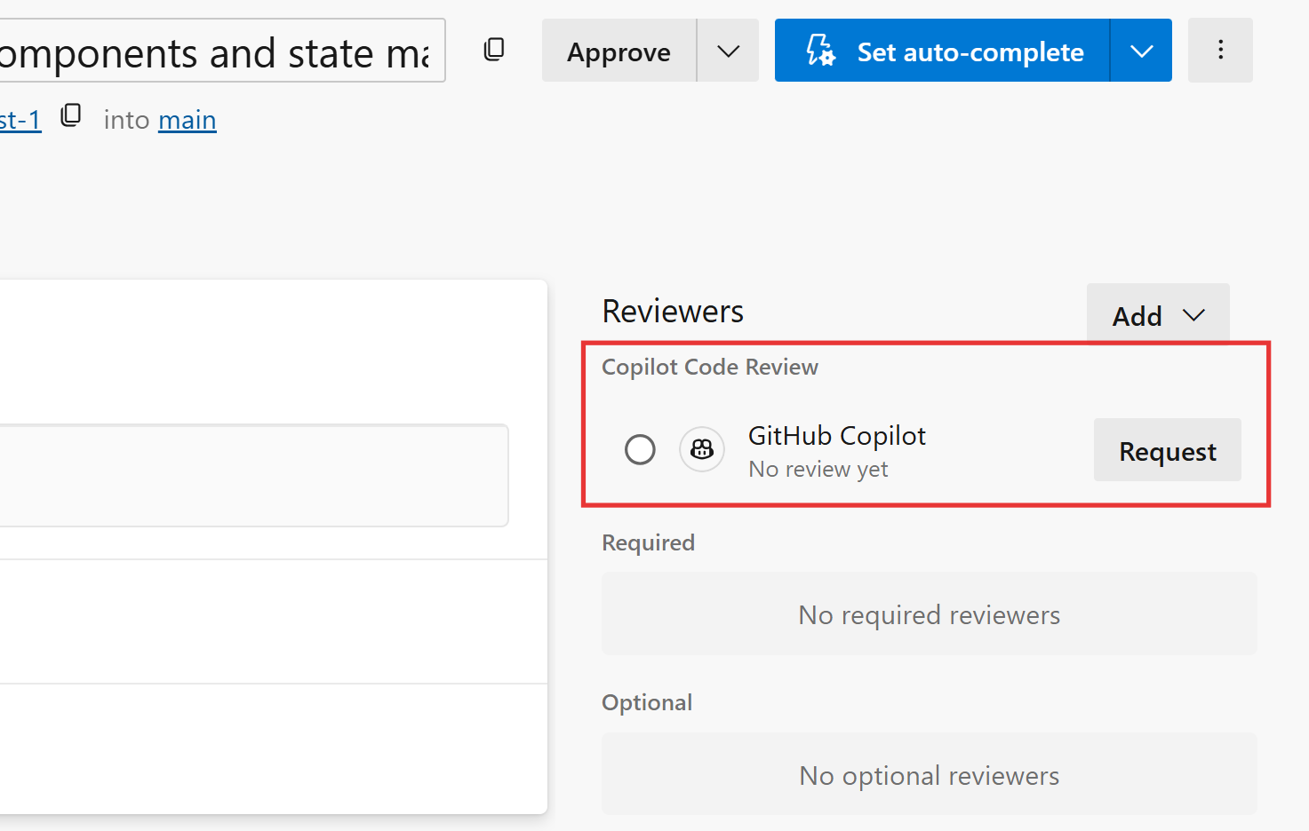 Requesting a Copilot code review in Azure Repos