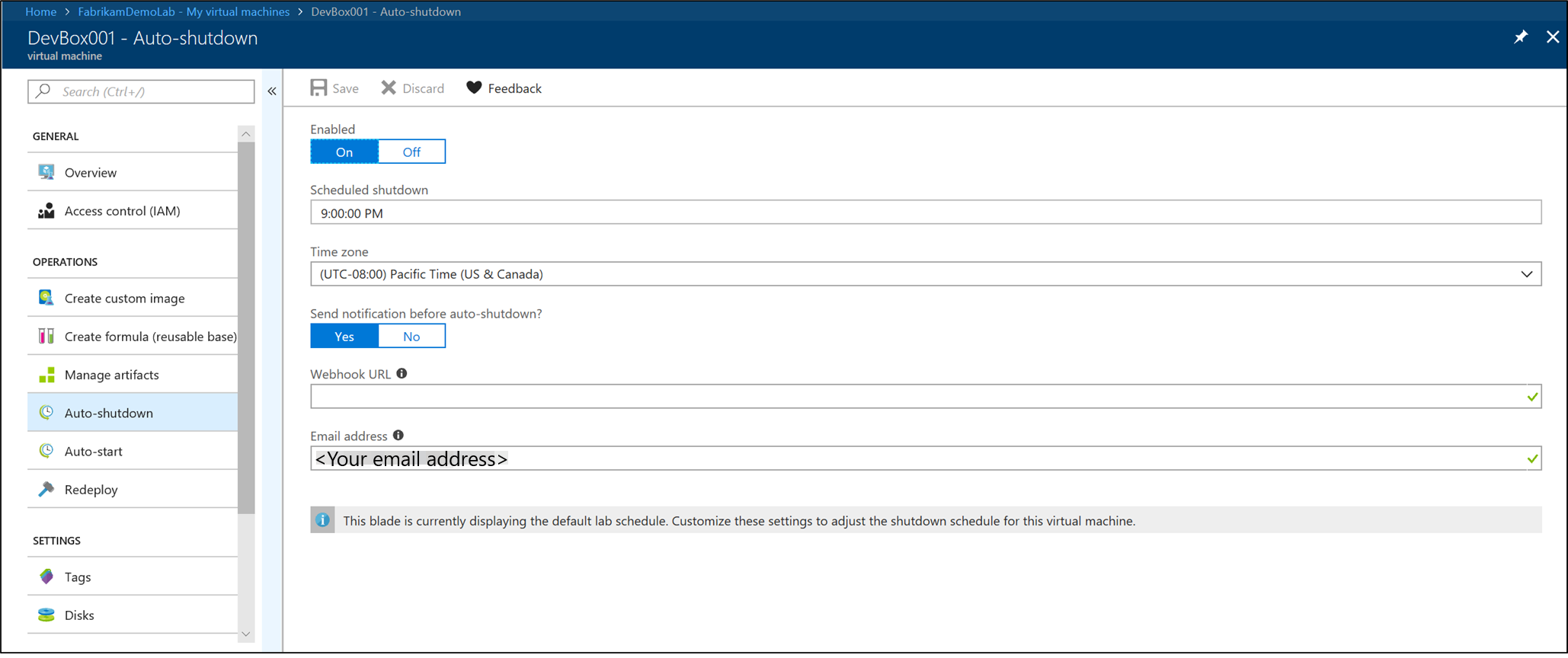 Setting email at the VM level