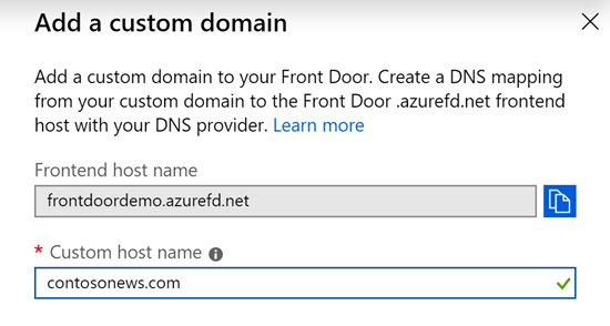 Custom domain menu