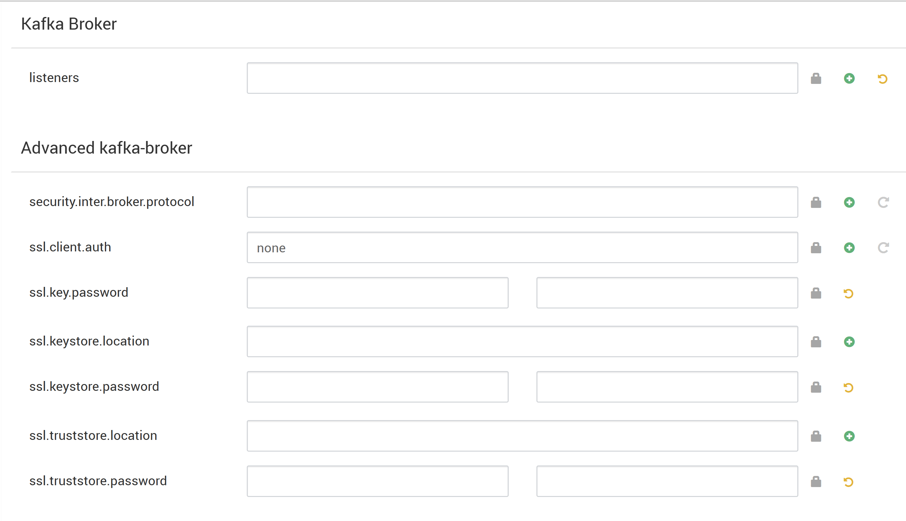 Screenshot showing how to edit Kafka-env template property in Ambari authentication as none.