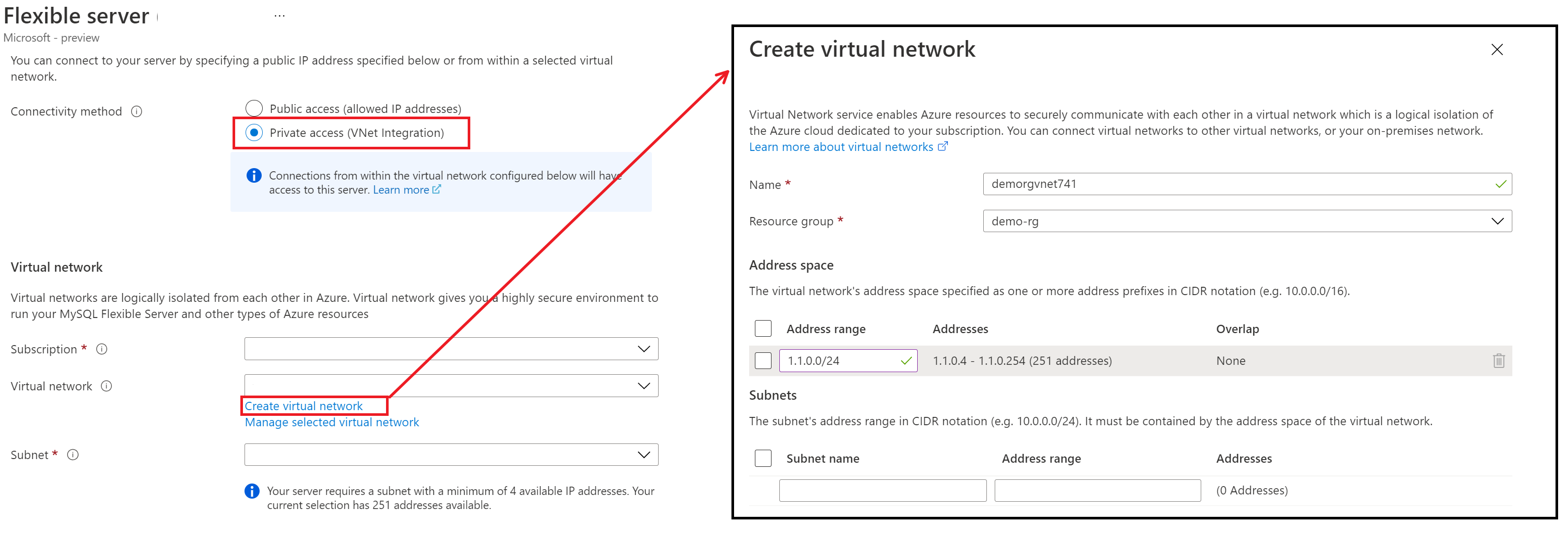 Vnet-integration