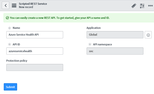 The "REST API Settings" in ServiceNow