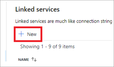 + New linked services is highlighted.