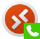 The multimedia redirection extension icon with a green square with telephone icon inside of it, indicating that multimedia redirection is working.