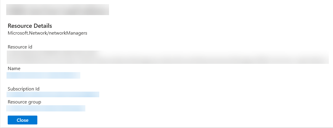 Screenshot of resource details for network manager from analysis intent results.