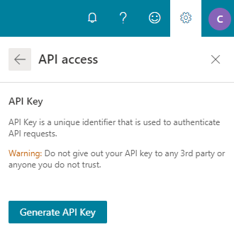 Image of Generate API Key