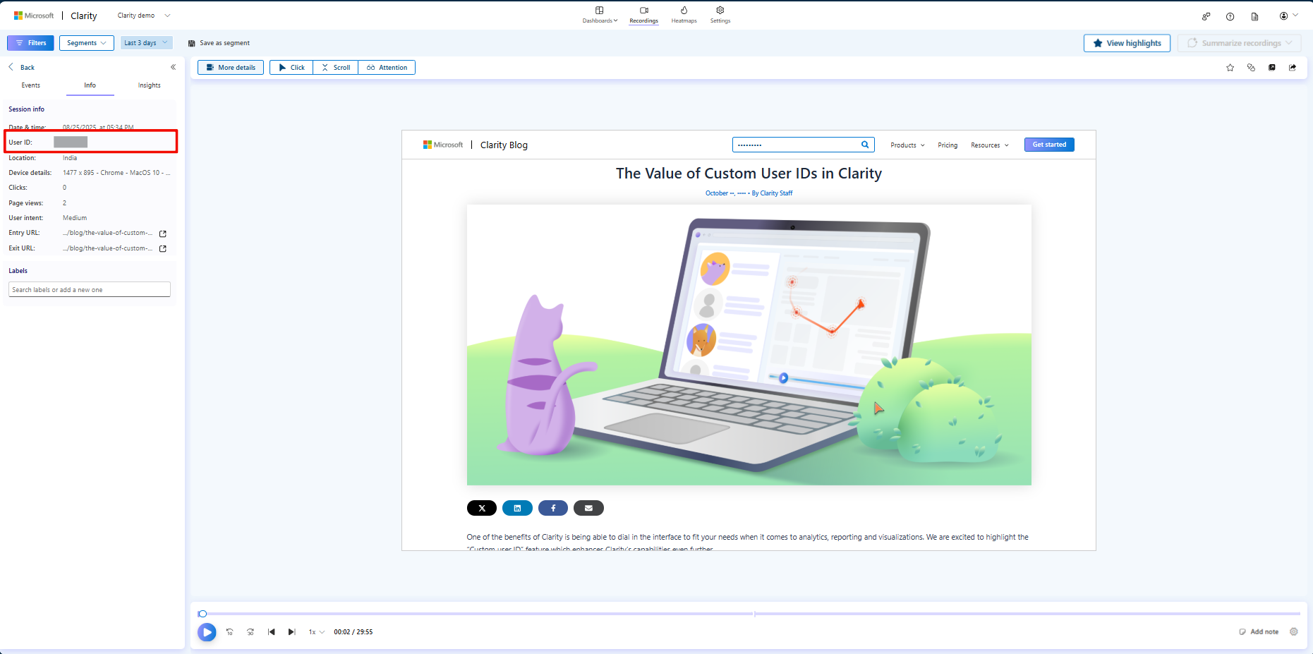 Select user ID in more details.