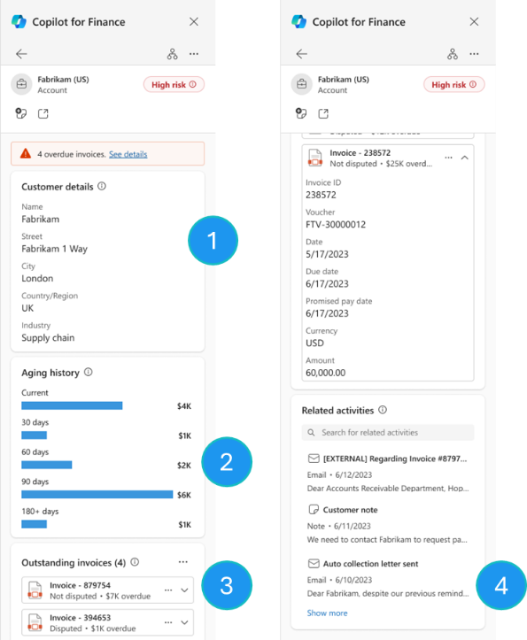 Screenshot that shows an example where customer details are used.